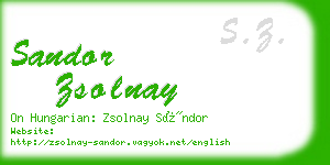 sandor zsolnay business card